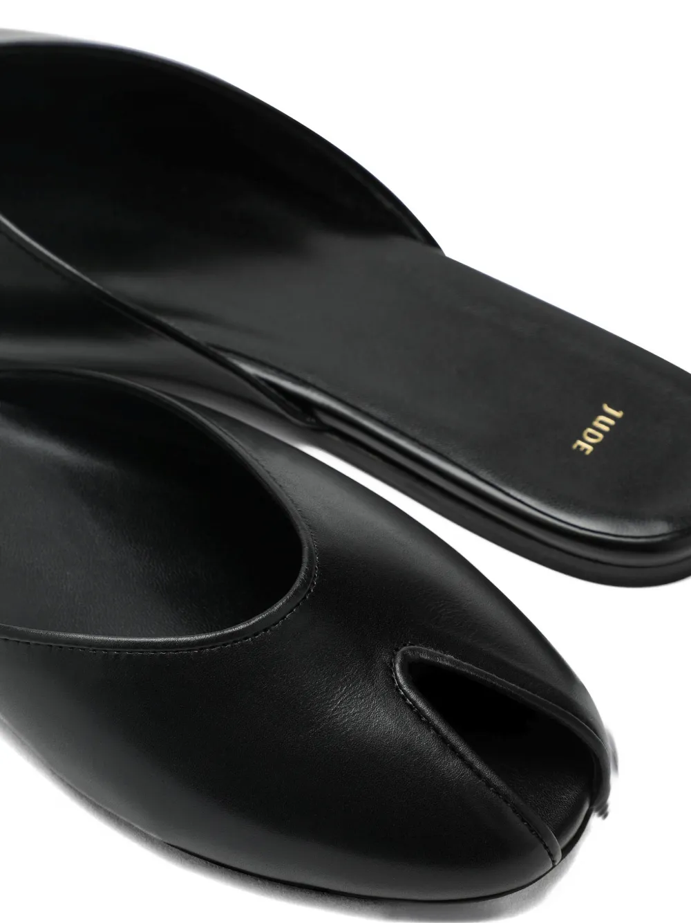 Jude Date peeptoe leather sandals Zwart