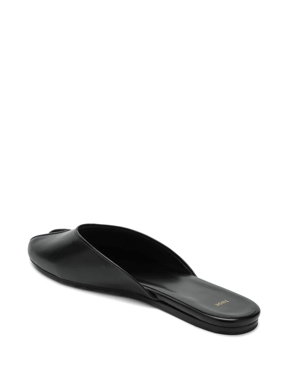 Jude Date peeptoe leather sandals Zwart