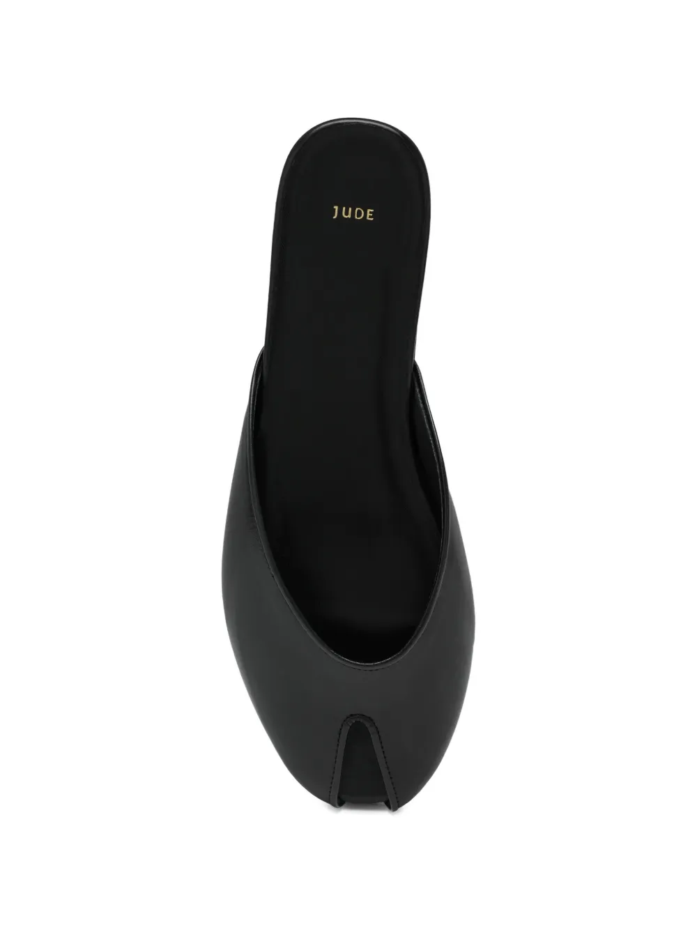 Jude Date peeptoe leather sandals Zwart