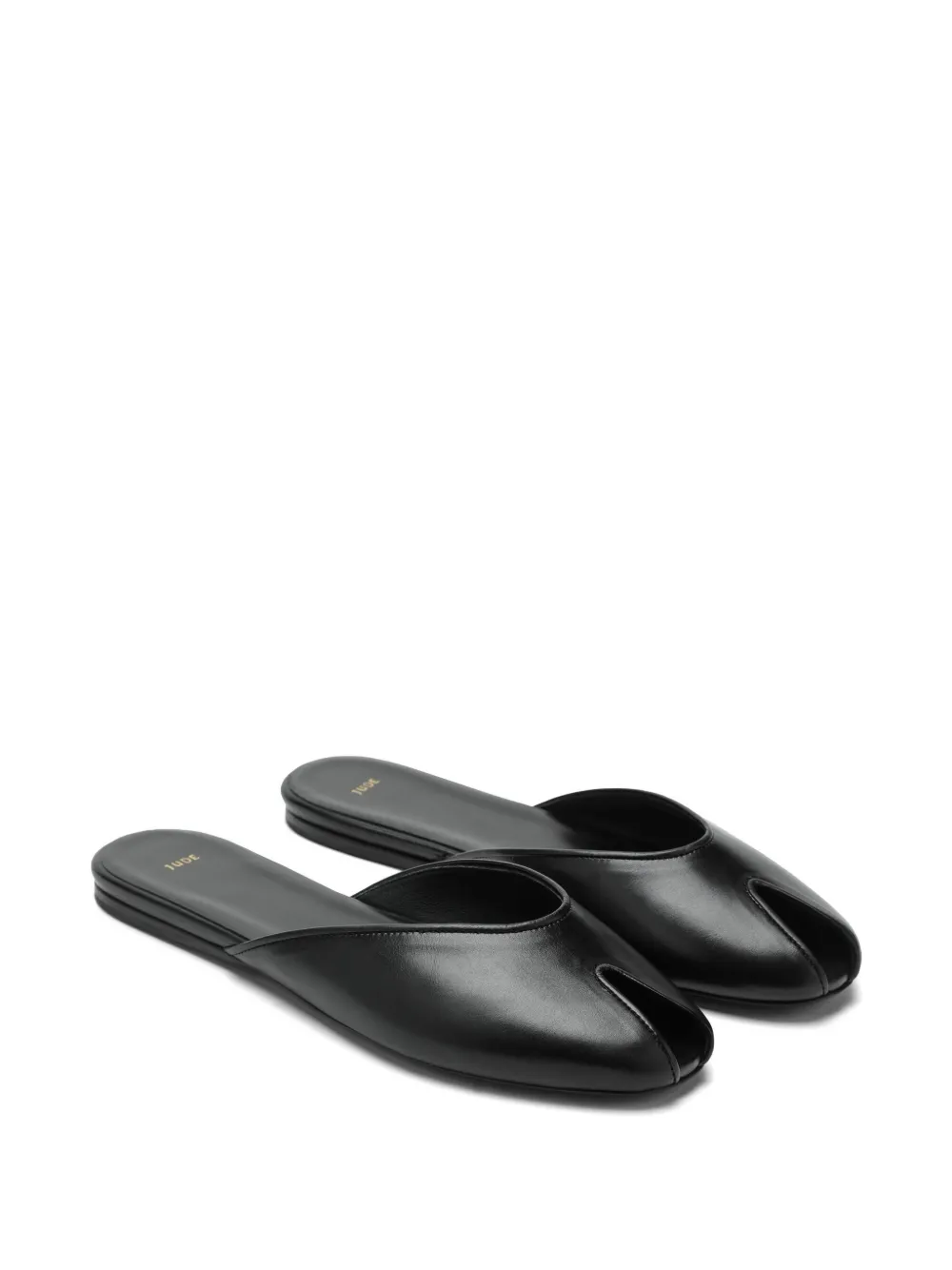Jude Date peeptoe leather sandals Zwart