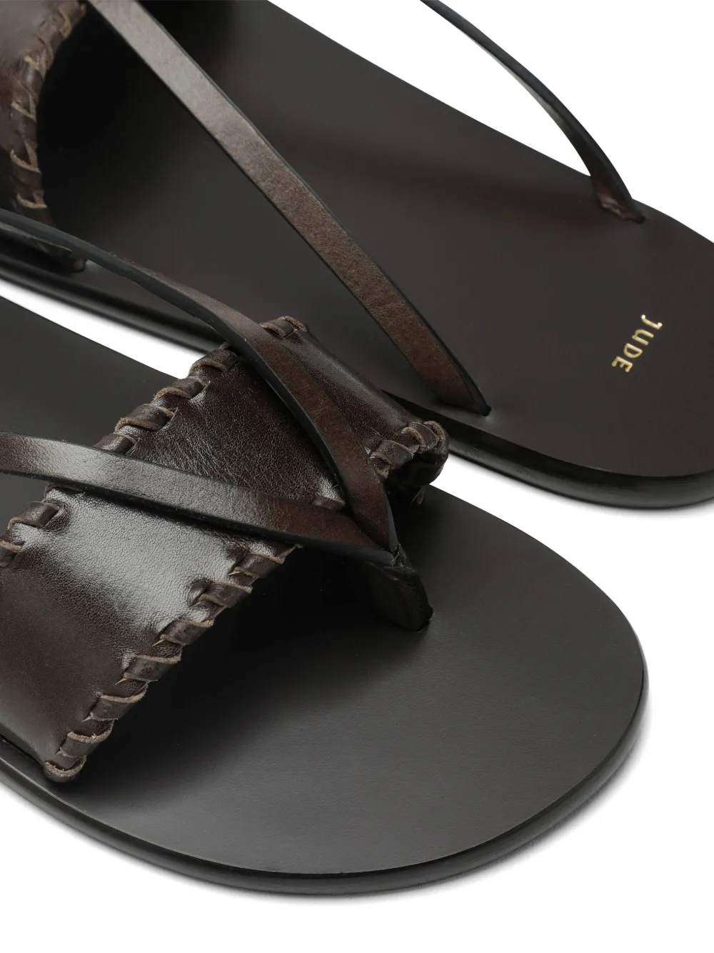 Jude Helena leather flat sandals Bruin