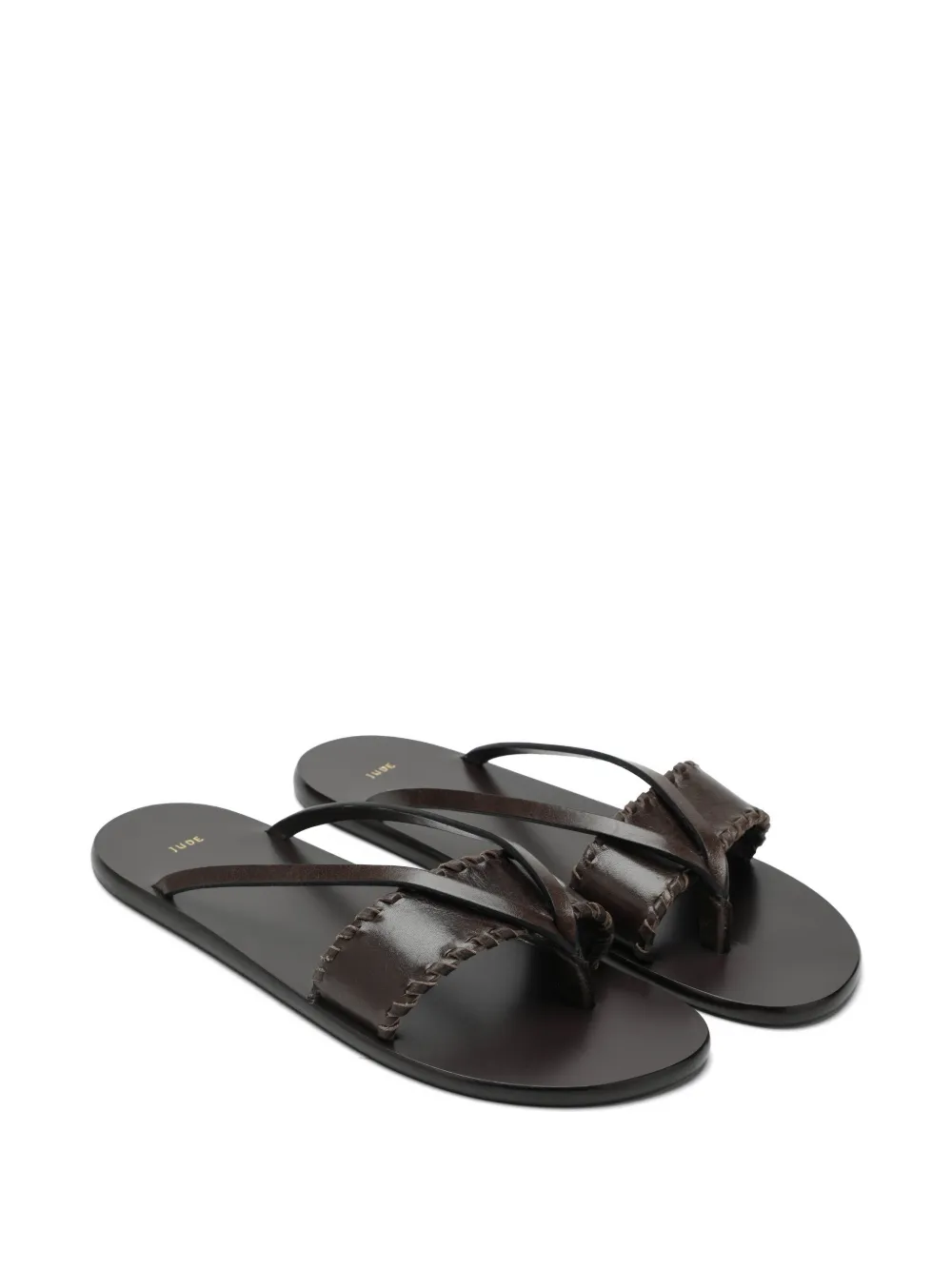 Jude Helena leather flat sandals Bruin