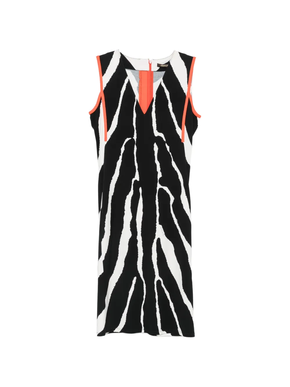 Roberto Cavalli Vintage 1990s zebra-print V-neck mini dress - Nero