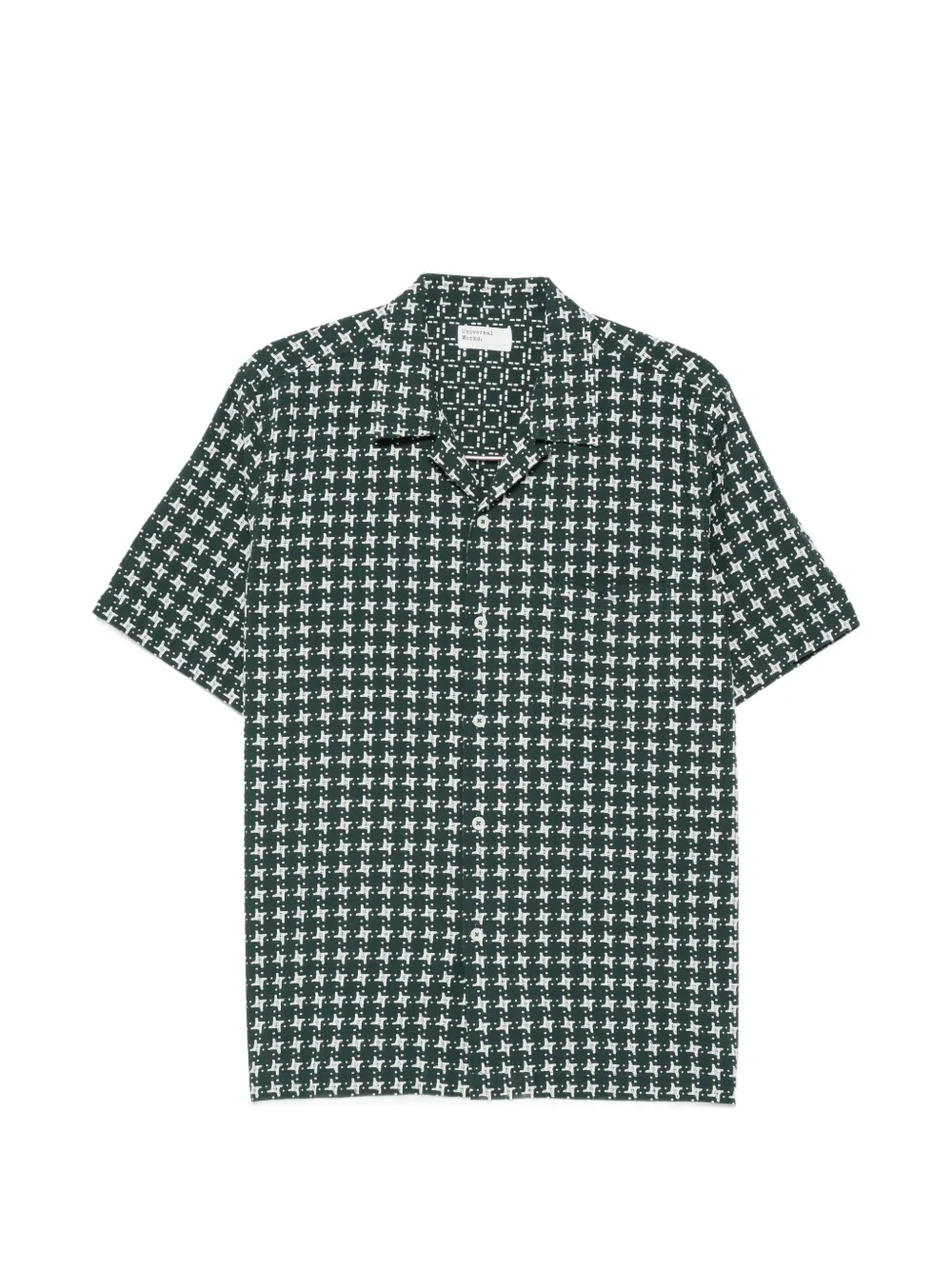 Universal Works embroidered-detail short-sleeve shirt - Grün