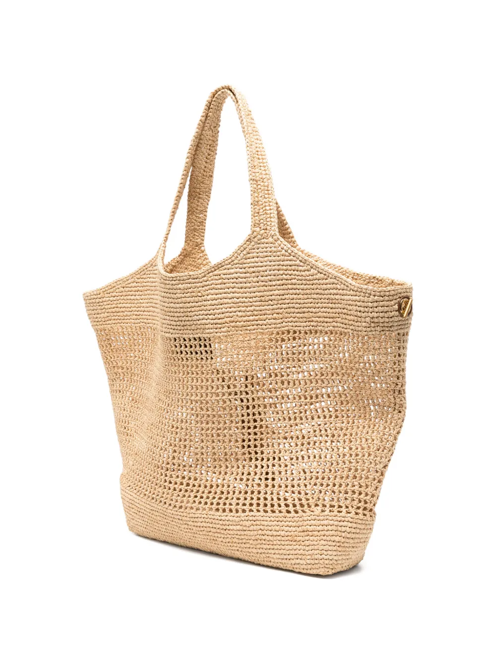 Saint Laurent Icare Cassandre raffia shopper Beige