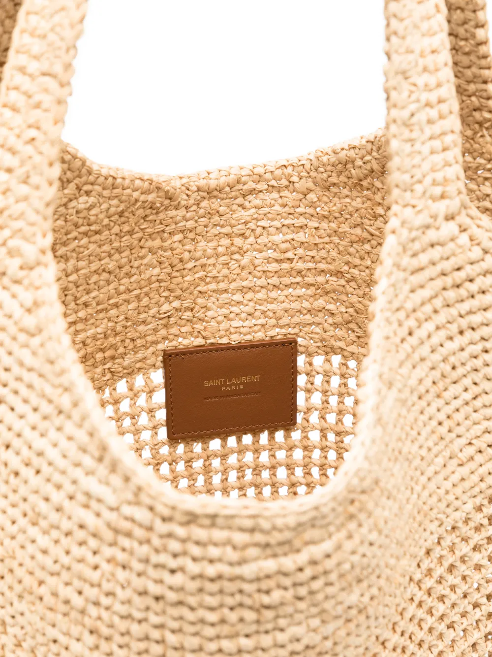Saint Laurent Icare Cassandre raffia shopper Beige