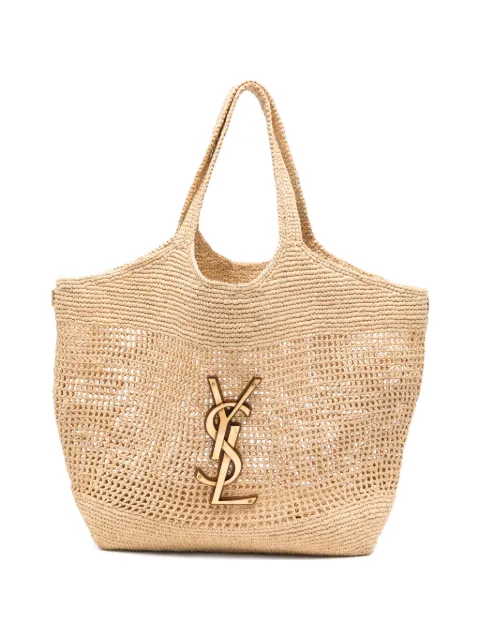 Saint Laurent Icare Cassandre raffia tote bag