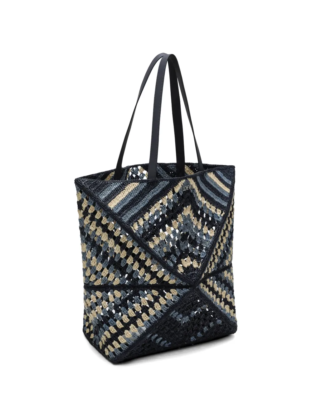 LOEWE Grote Puzzle Fold shopper Blauw