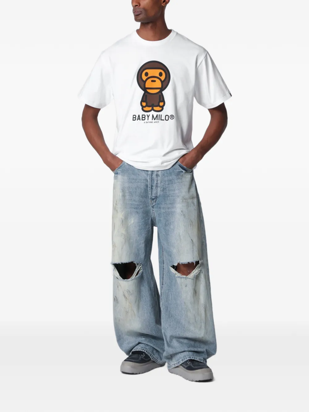 A BATHING APE T-shirt met print Wit