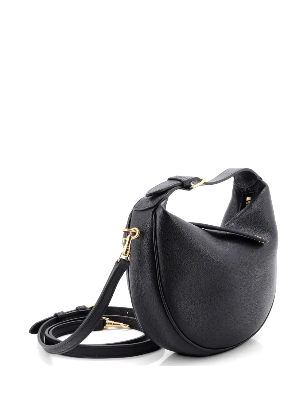Celine Pre-owned Lulu Bag Leather Teen Hobo Bag in Black, view 4