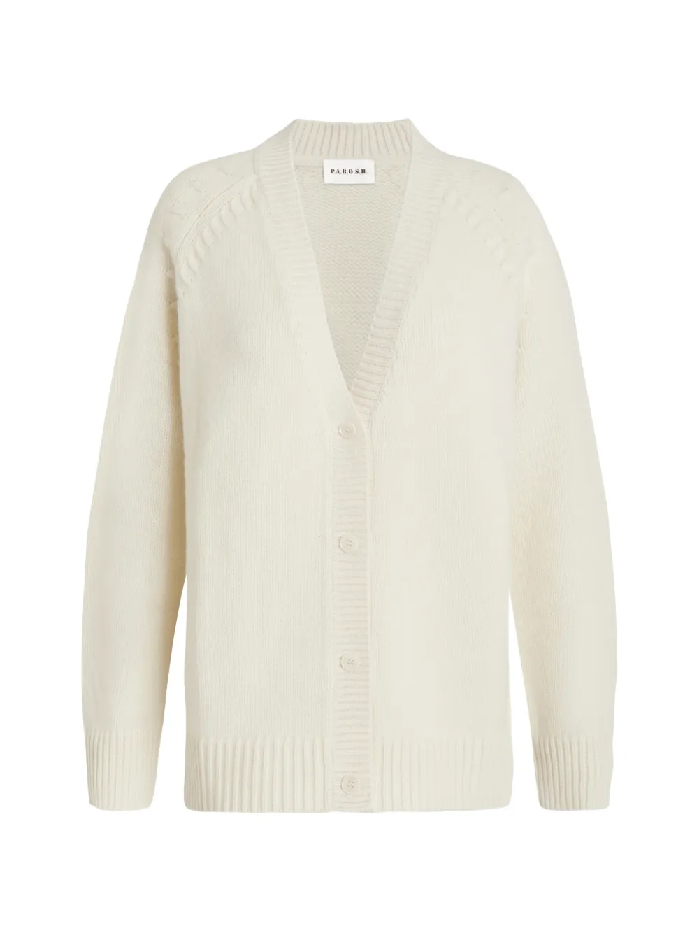 P.A.R.O.S.H. V-neck cable-knit cardigan - White
