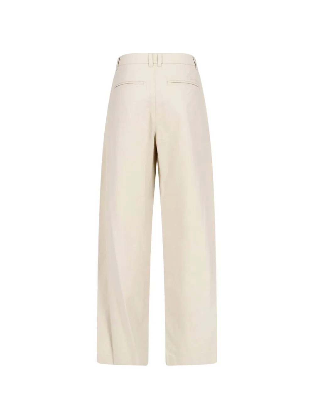 DUNST Plooibroek met wijde pijpen Beige