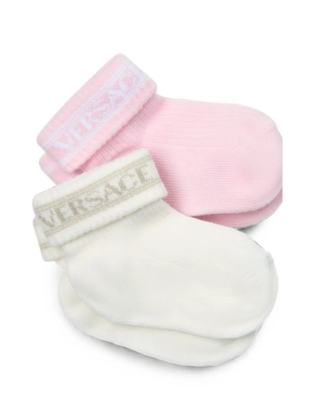Versace Ribbed Cotton Socks 2-pack In Multi