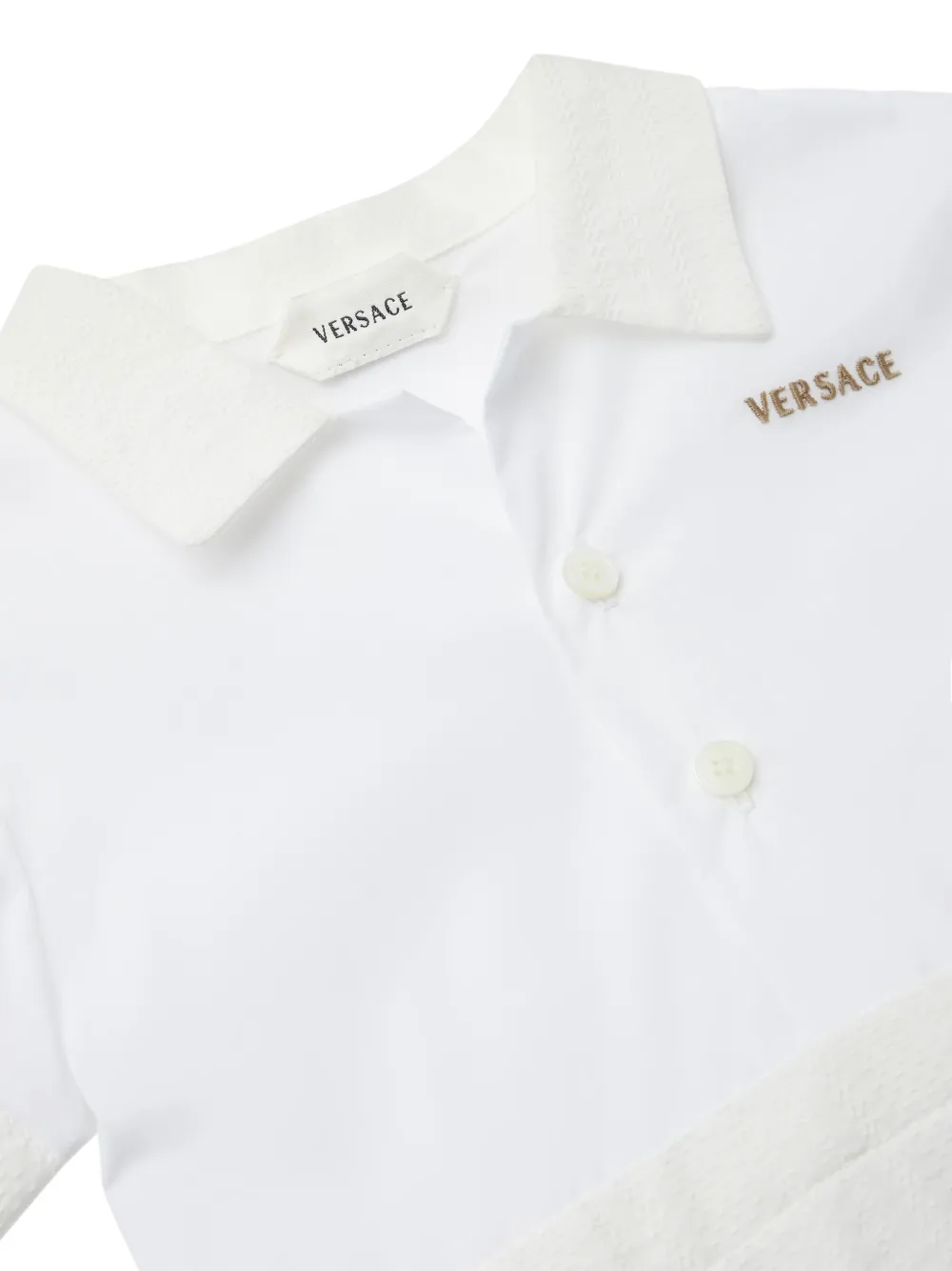Versace Kids logo-embroidered shorties Wit