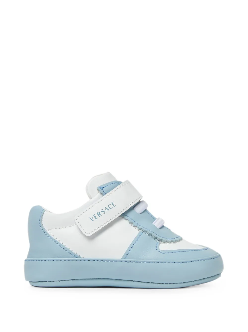 Versace Kids Sneakers in pelle con strappo - Blu