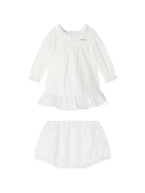 Versace Kids ruffled logo-embroidered T-shirt and short set