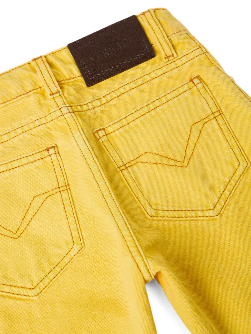 Versace Kids Jeans met vijf zakken Geel