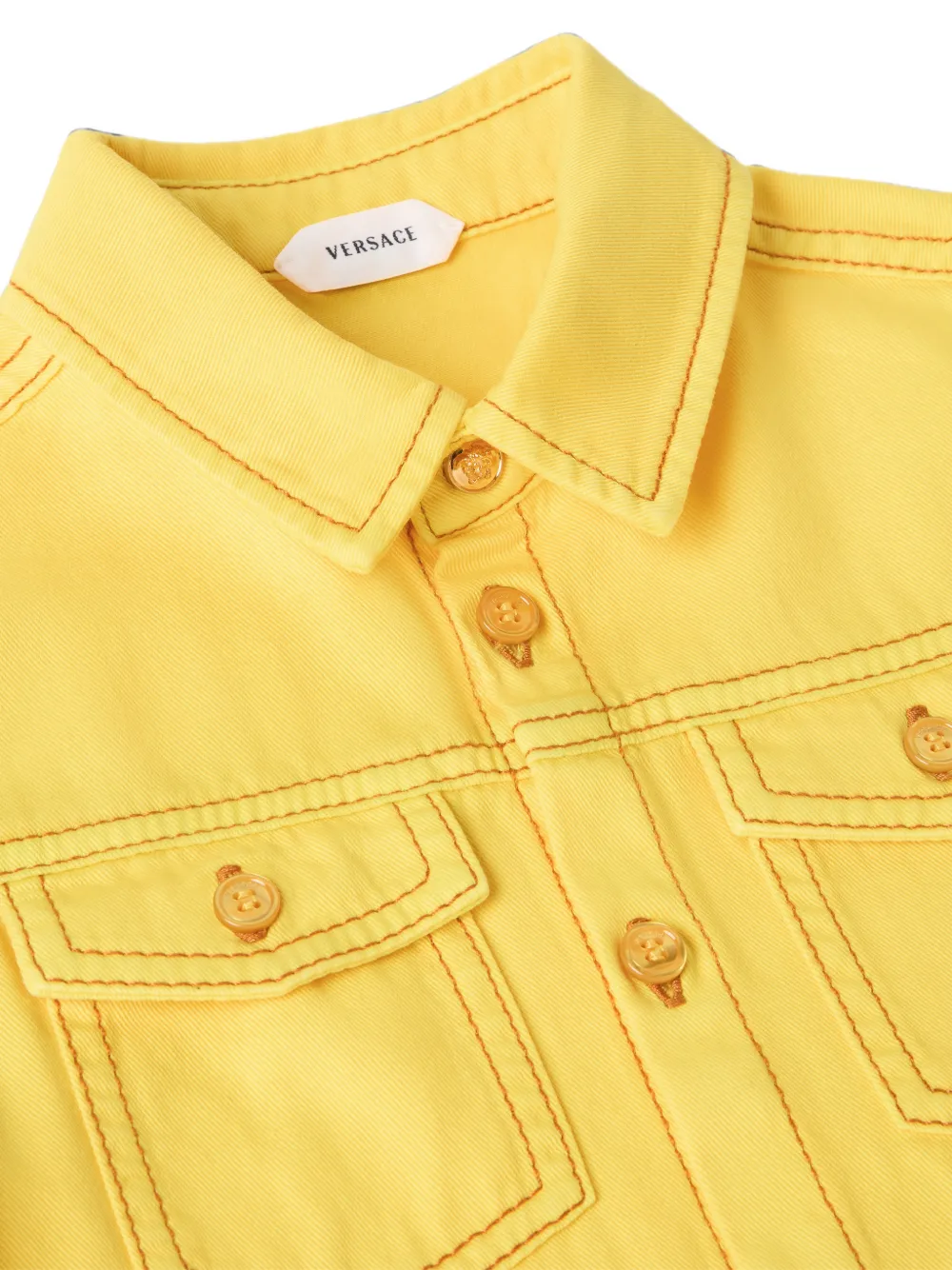 Versace Kids Denim shirt Geel