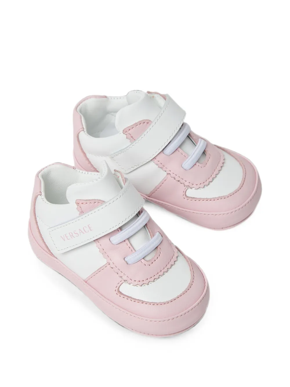 Versace Kids leather sneakers Roze