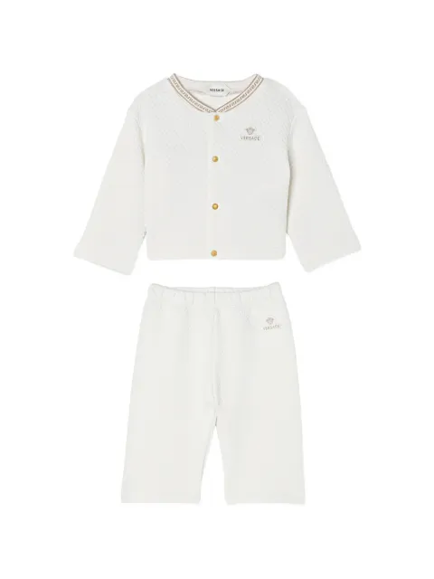 Versace Kids cardigan set in embroidered matelassé jersey