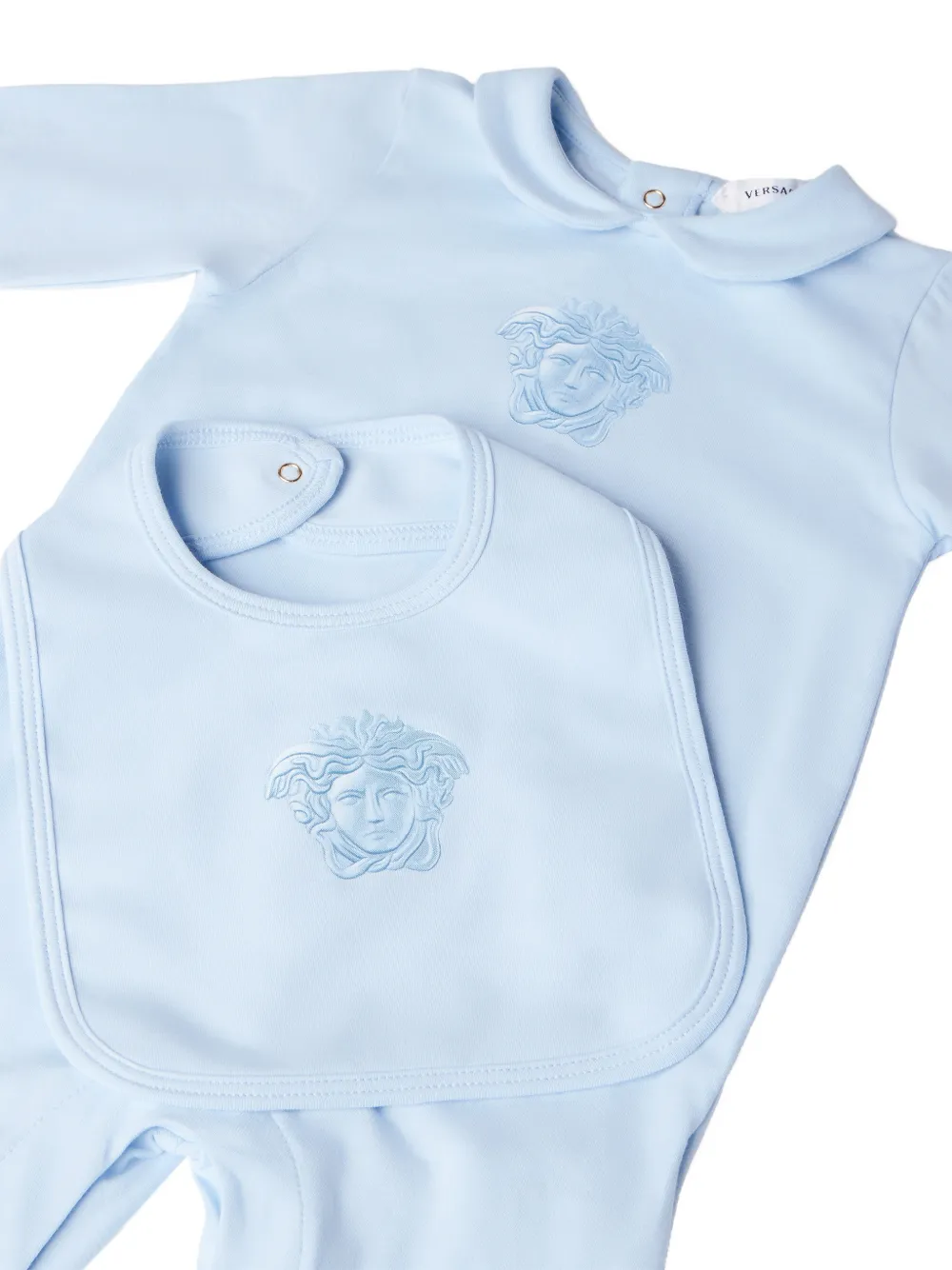Versace Kids Medusa pyjama en slabbetje Blauw