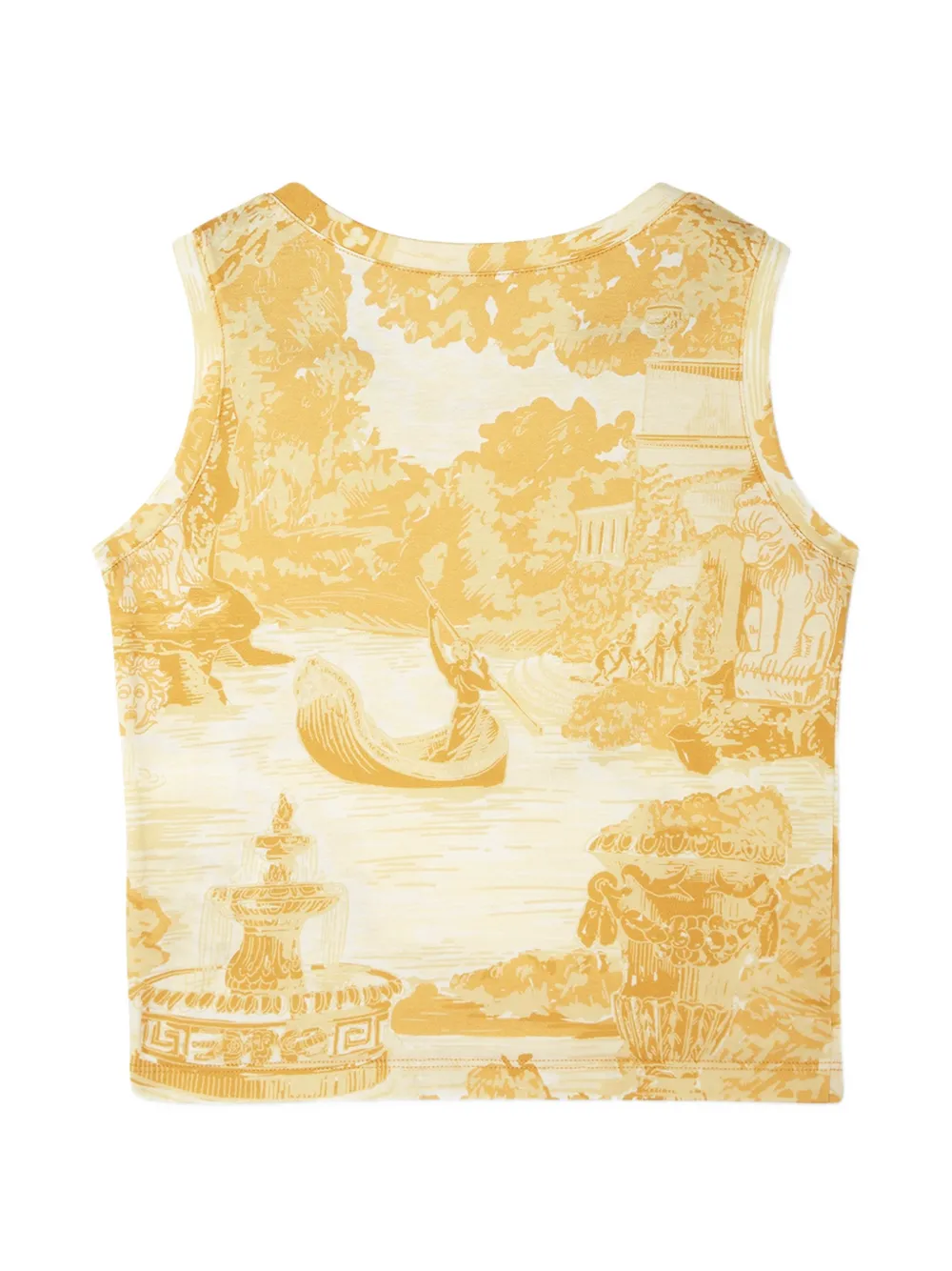 Versace Kids Katoenen-jersey tanktop met print Geel
