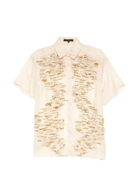 Biyan organza beaded silk shirt