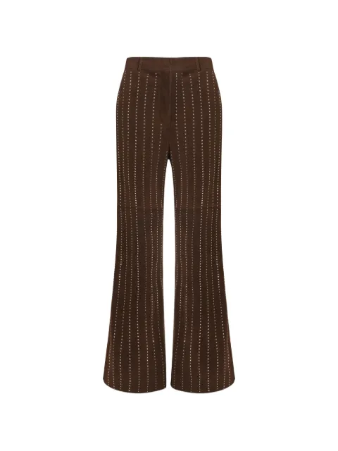 P.A.R.O.S.H. rhinestone-embellished suede flared trousers