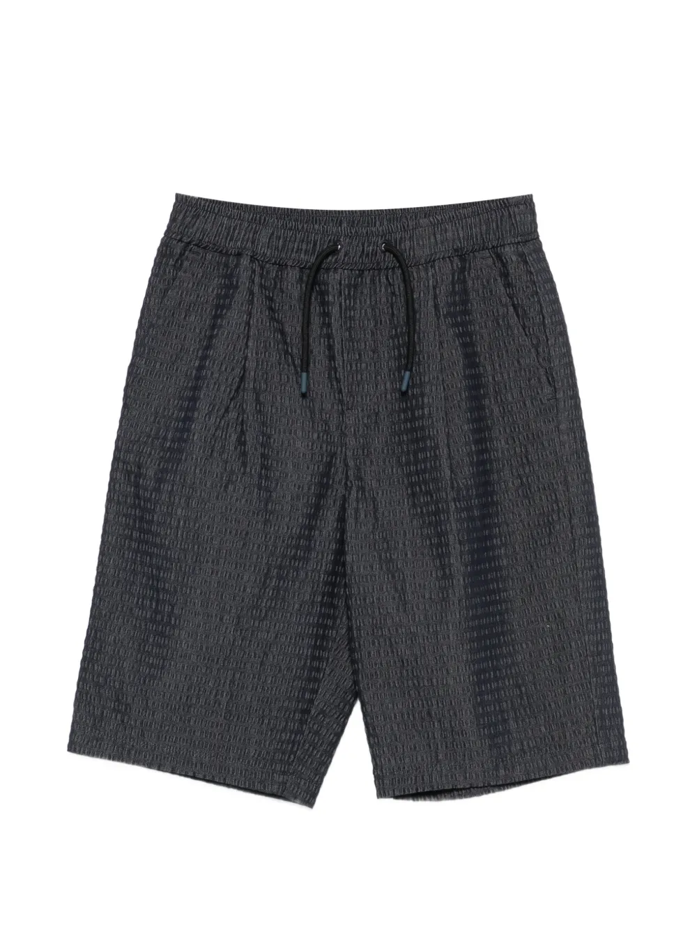 Emporio Armani Kids drawstring seersucker shorts - Blue