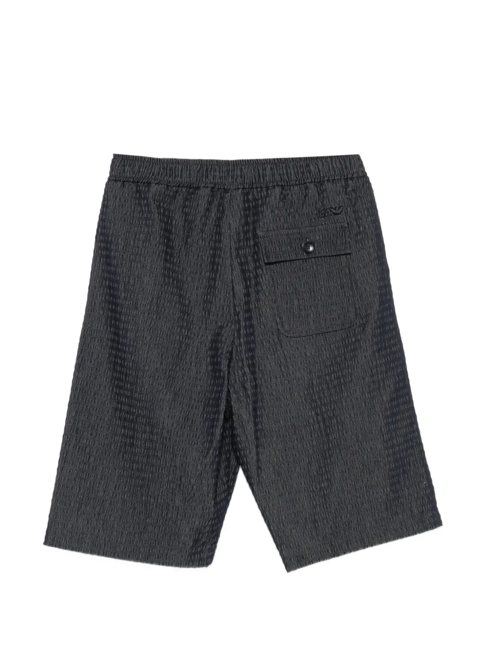 Emporio Armani Kids Seersucker shorts met trekkoord Blauw