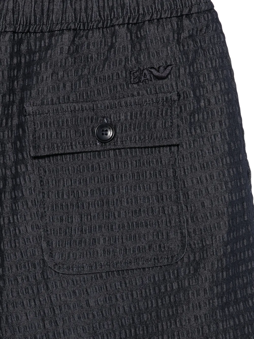 Emporio Armani Kids Seersucker shorts met trekkoord Blauw