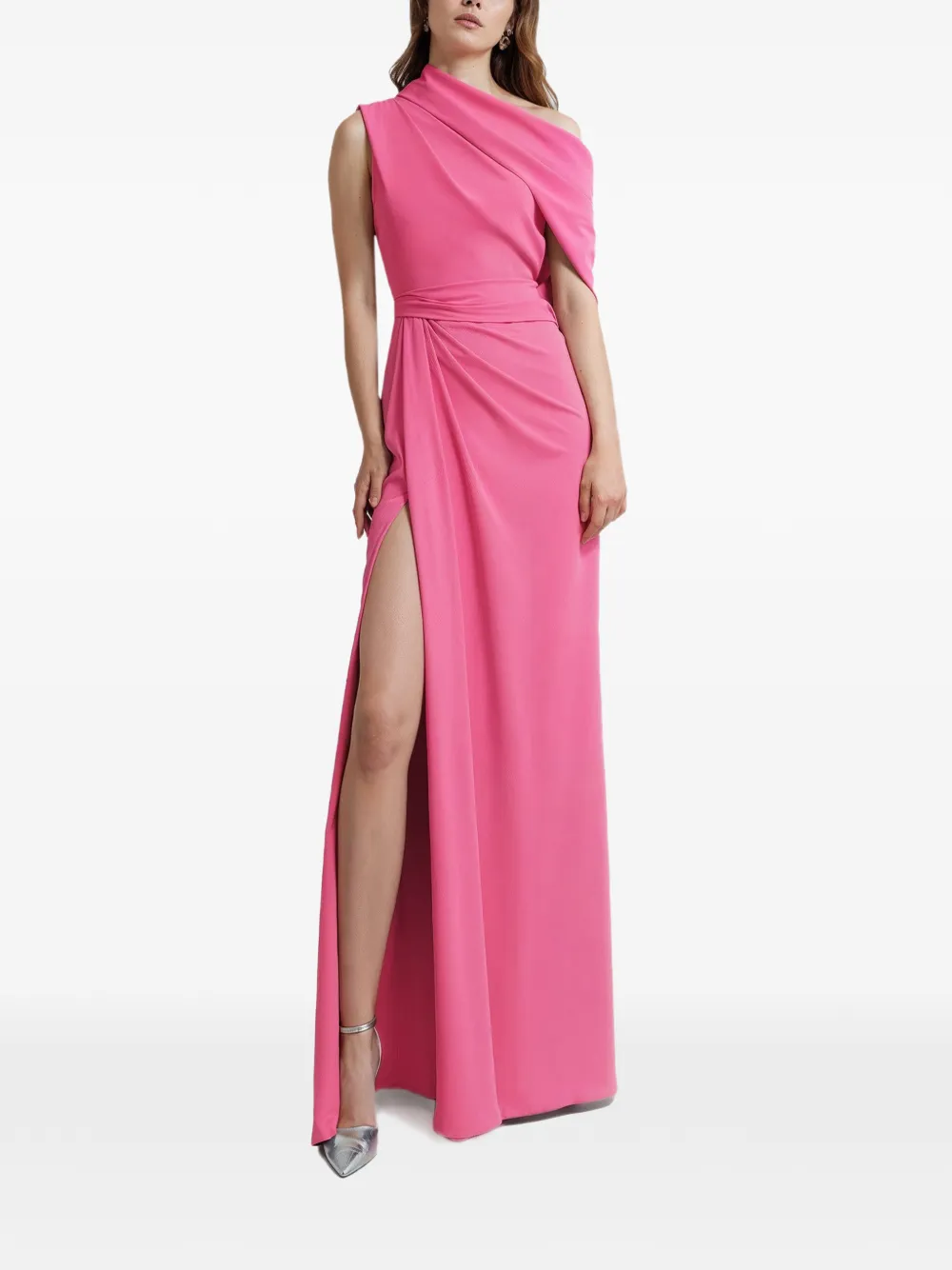 Gemy Maalouf Asymmetrische gedrapeerde jurk Roze