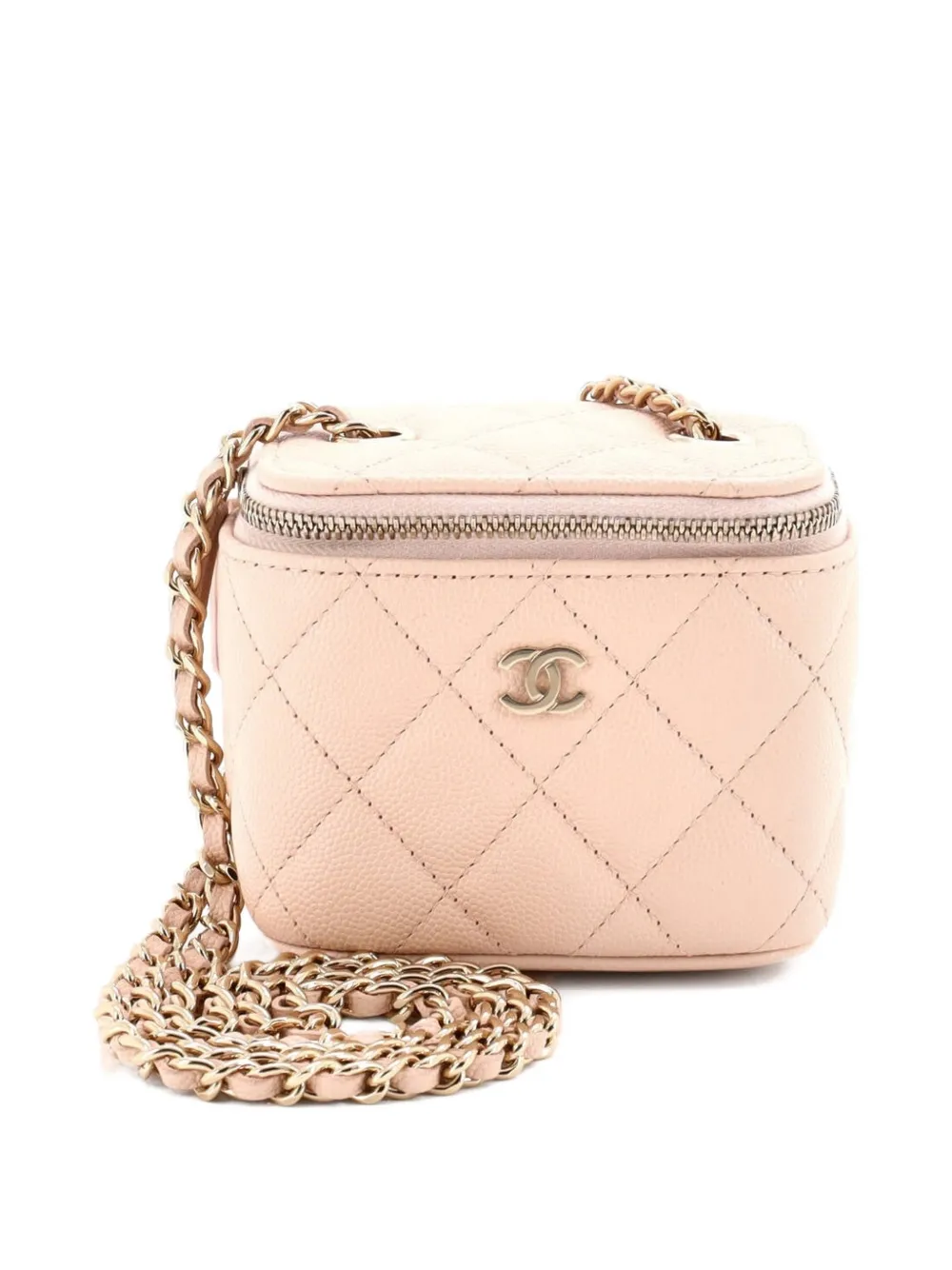 CHANEL Pre-Owned Classic Vanity Case with Chain Quilted Caviar Mini pouch - Toni neutri