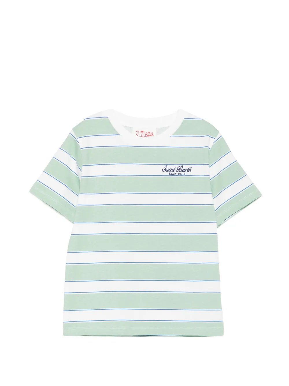 MC2 Saint Barth Kids striped logo-print T-shirt - Grün