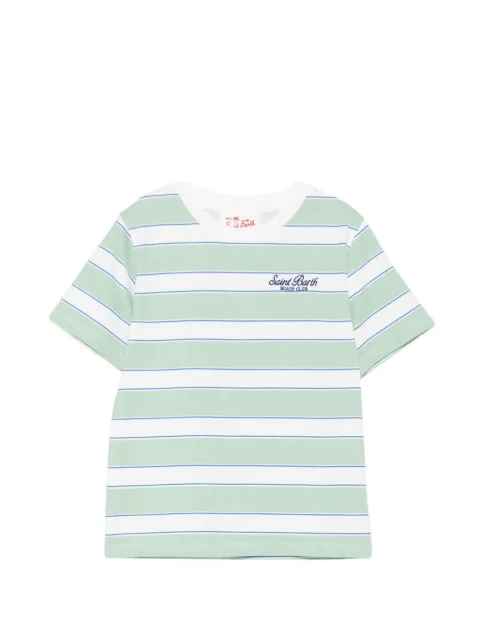 MC2 Saint Barth Kids playera con rayas estampadas y logo estampado