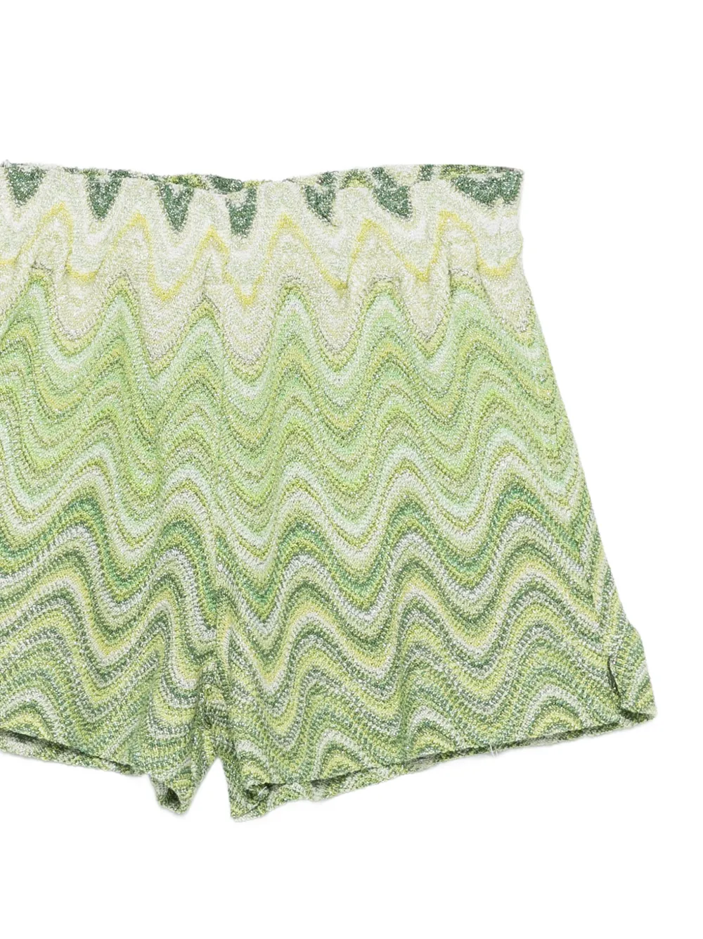 MC2 Saint Barth Kids Shorts met zigzagpatroon Groen