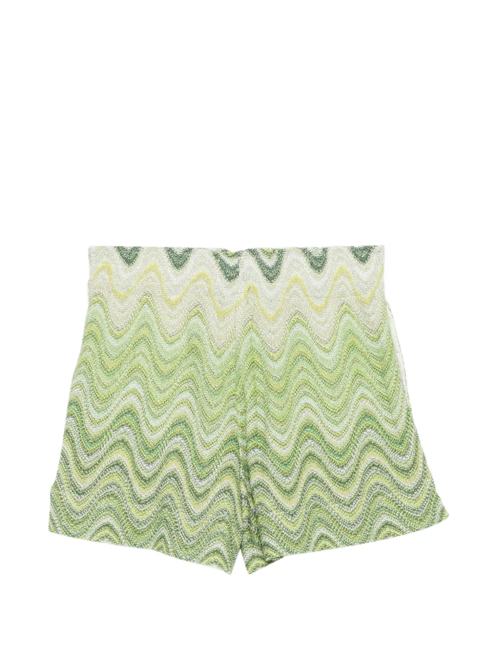 MC2 Saint Barth Kids Shorts met zigzagpatroon Groen