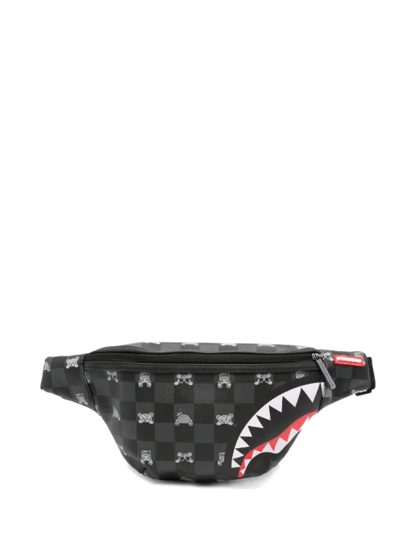 SPRAYGROUND シャーク チェック柄 ボディバッグ 確実正規品 Sprayground Shark Mouth チェック ベルトバッグ | ブラック | FARFETCH JP
