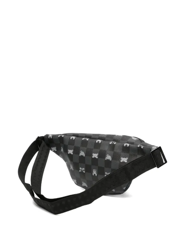 Sprayground Shark Mouth Checkered Belt Bag | Black | FARFETCH