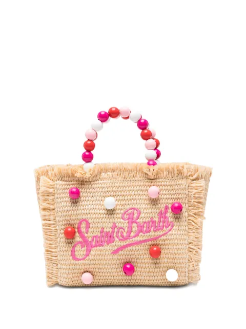 MC2 Saint Barth Strohtasche mit Perlen
