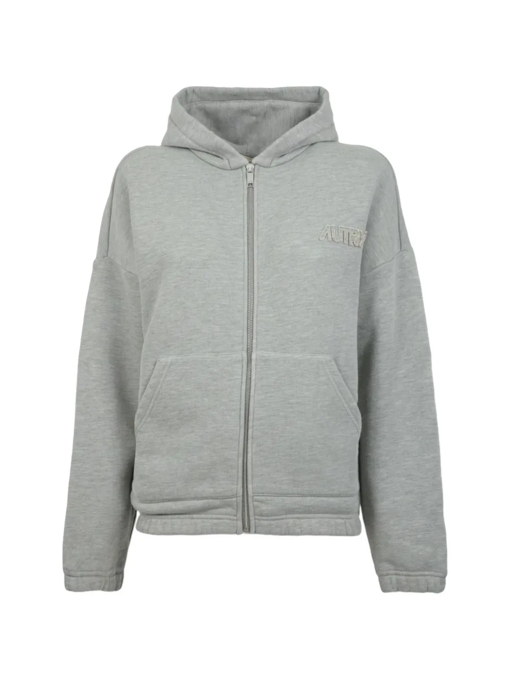 Autry logo-embroidered zip-up hoodie - Grau