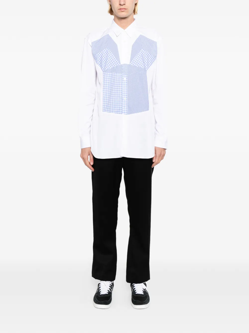 Comme Des Garçons Shirt Overhemd met gingham-print en patchwork Wit