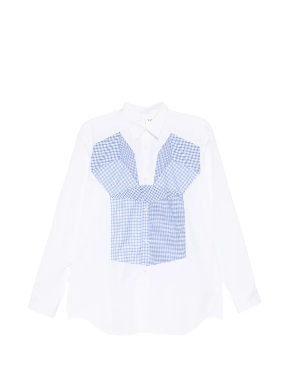 Comme Des Garçons Shirt patchwork gingham-print shirt - Bianco