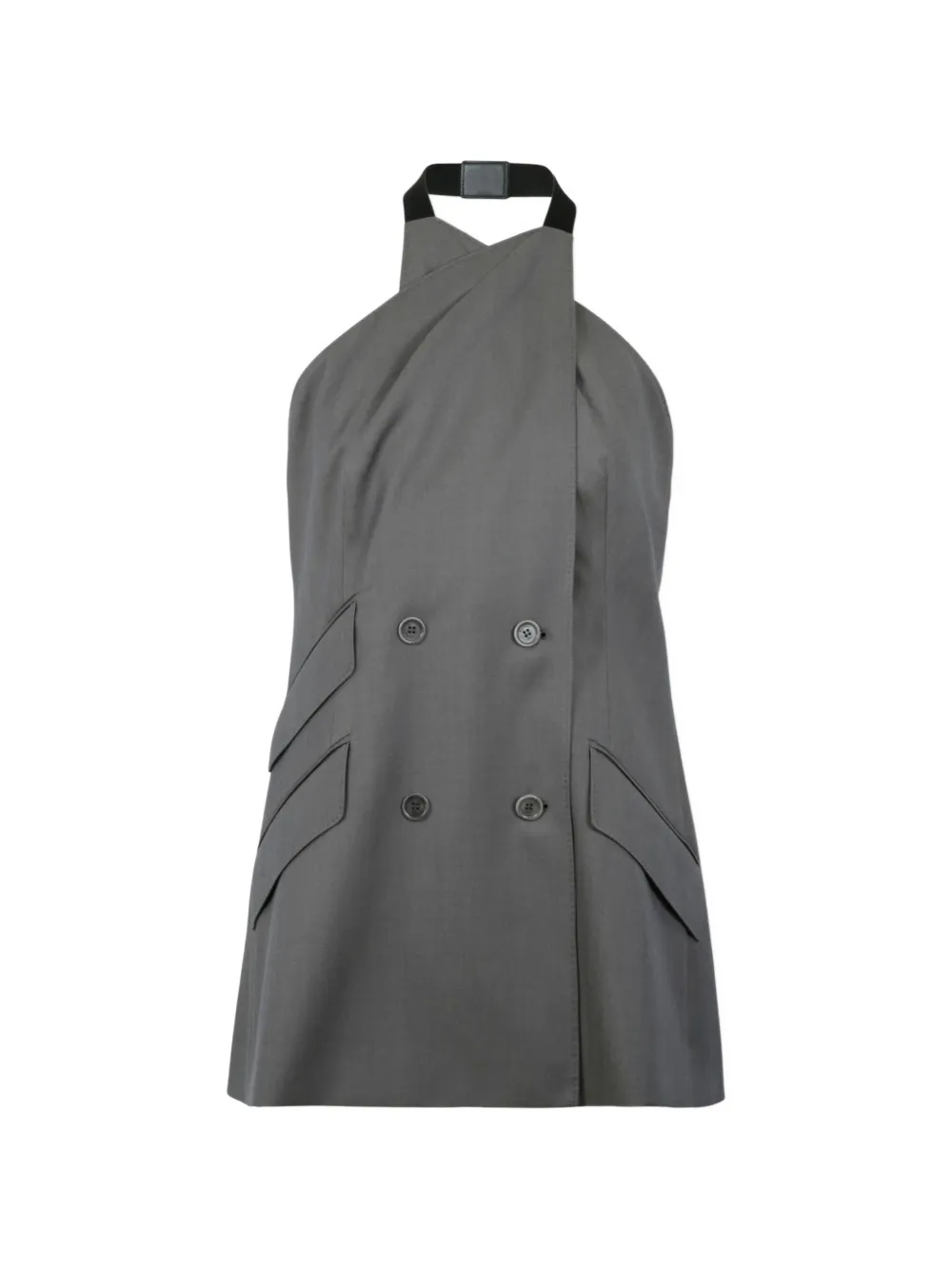 Max Mara double-breasted halterneck top - Grey