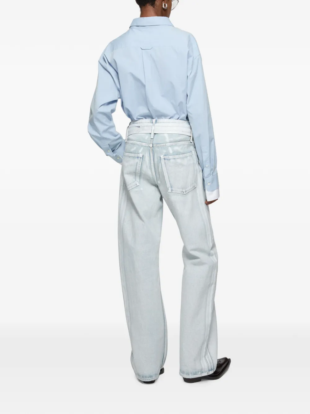 Acne Studios Layered Button-up Shirt in Blue, view 3