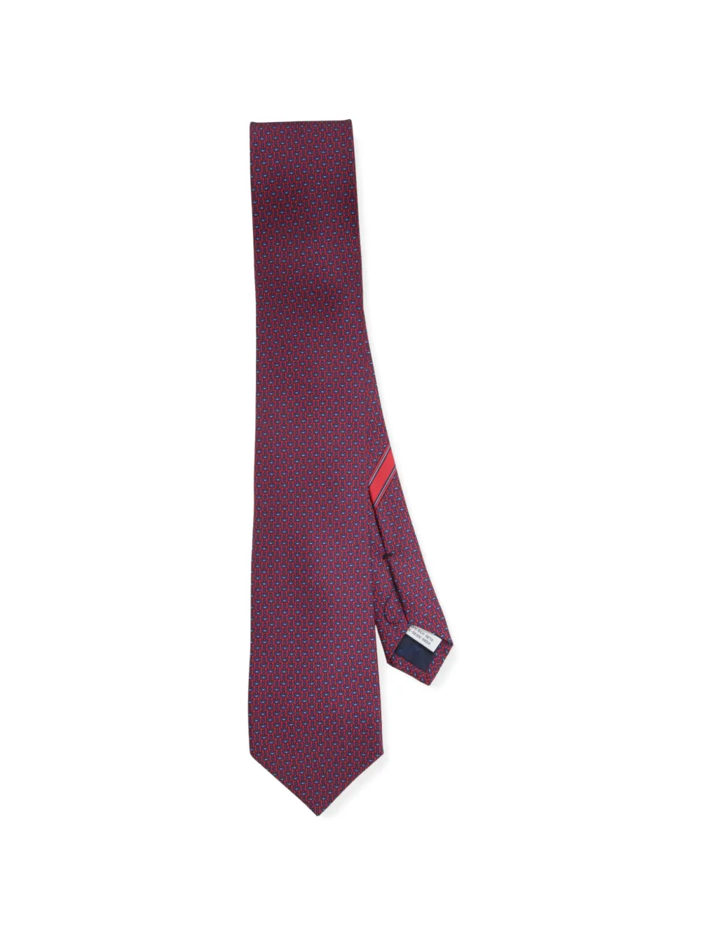 Ferragamo Gancini-patterned silk tie - Blu