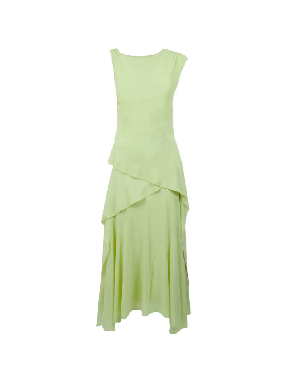 GANNI draped mesh dress Groen