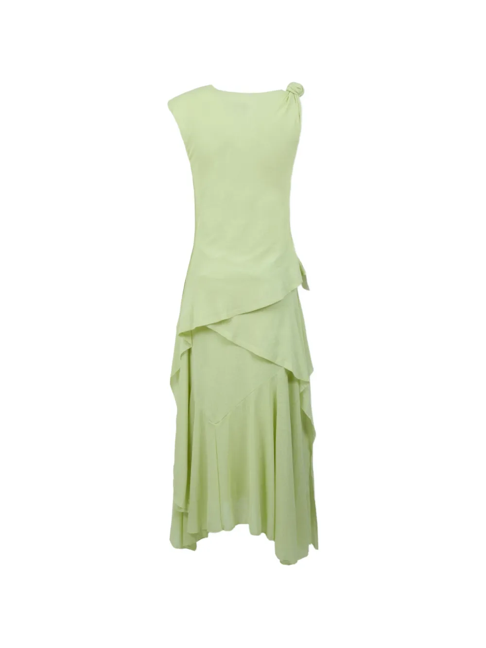 GANNI draped mesh dress Groen