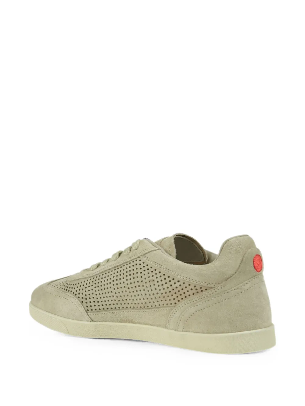 Kiton Openwork perforated leather sneakers Beige
