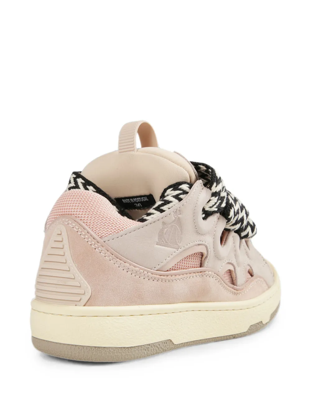 Lanvin Curb zigzag-lace sneakers Roze